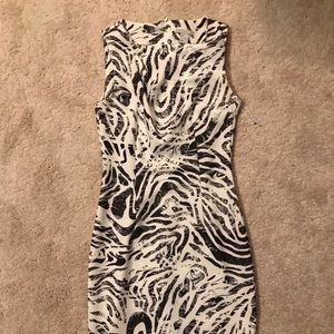 Form fitted black and white dress